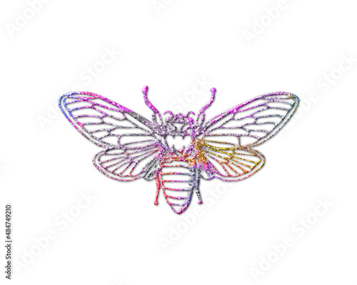 Beekeeper Honey bee Pink Colorful Glitters Icon Logo Symbol illustration
