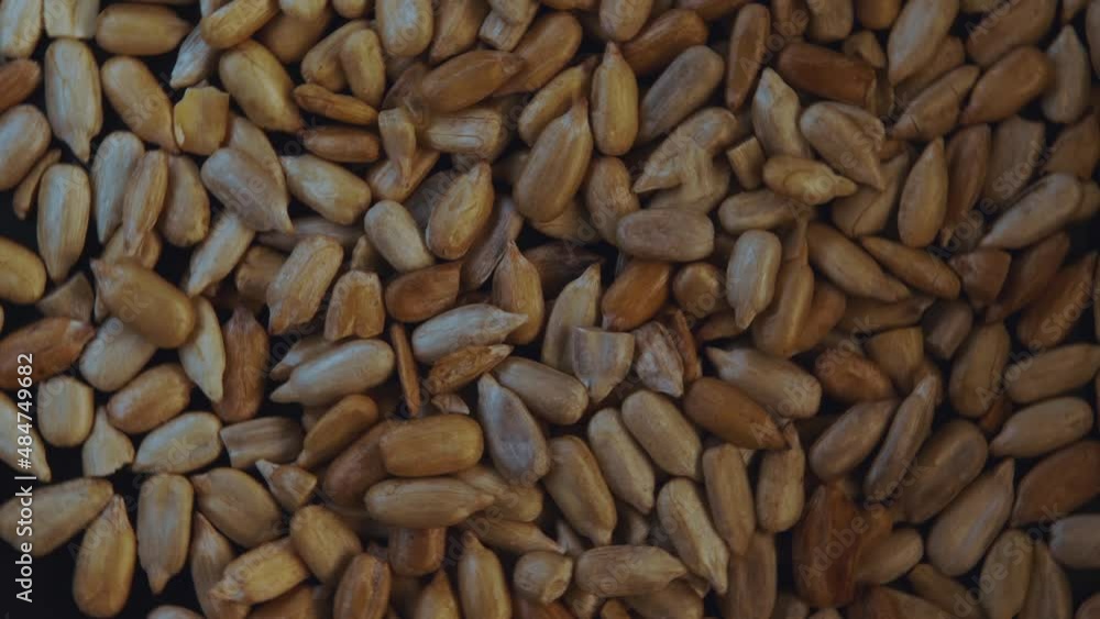 Macro photography of peeled sunflower seeds in close-up Macro photography of peeled sunflower seeds in close-up