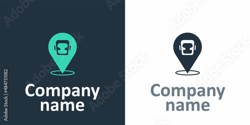 Logotype Boxing helmet icon isolated on white background. Logo design template element. Vector