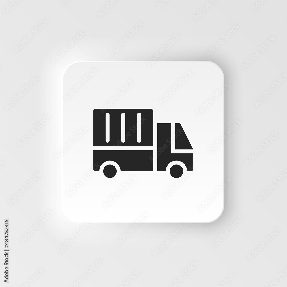 mass-production-delivery-truck-neumorphic-style-vector-icon-simple