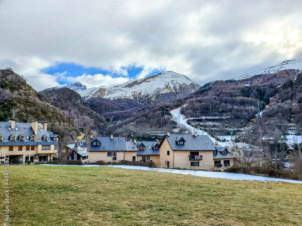 Panticosa village in the Pyrenees on a winter day Panticosa village in the Pyrenees on a winter day