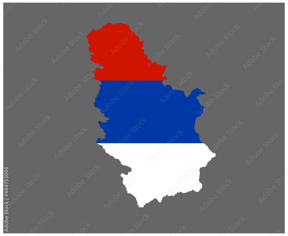 Serbia Flag National Europe Emblem Map Icon Vector Illustration Abstract Design Element