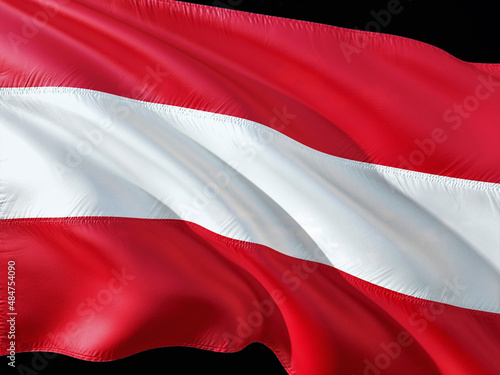 Austria country flag on black background.