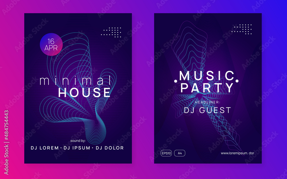 Neon club flyer. Electro dance music. Trance party dj. Electroni Neon club flyer. Electro dance music. Trance party dj. Electroni