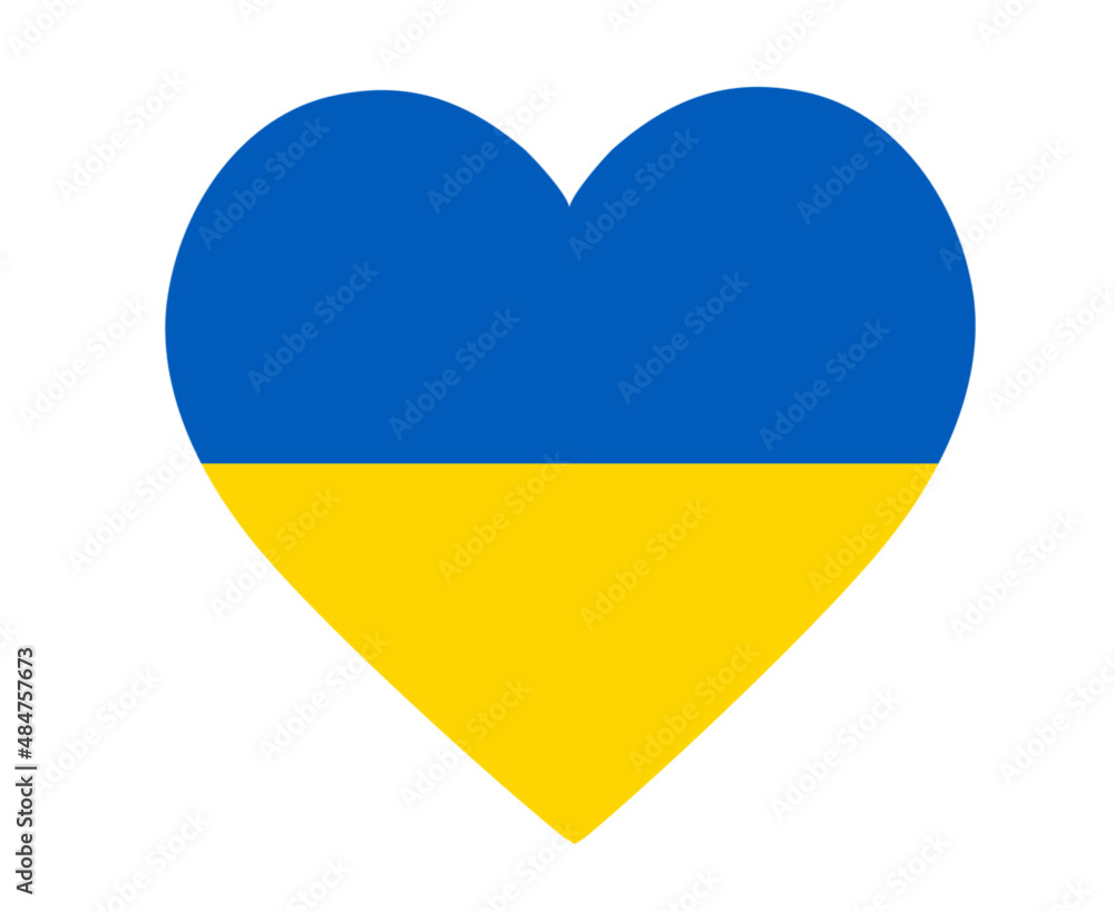 Ukraine Flag National Europe Emblem Heart Icon Vector Illustration Abstract Design Element Ukraine Flag National Europe Emblem Heart Icon Vector Illustration Abstract Design Element