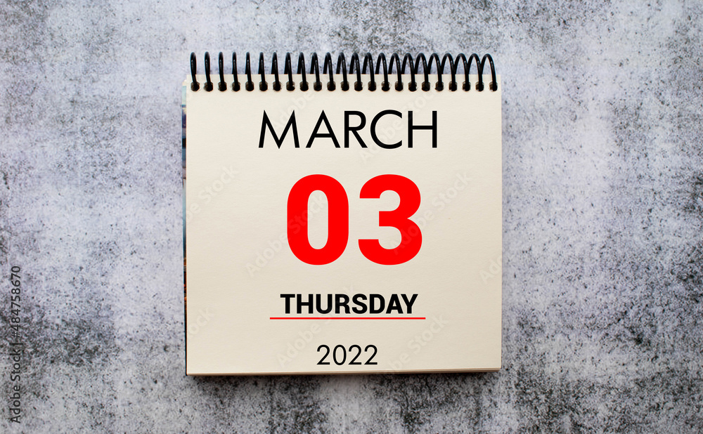 Obraz premium March 3 Calendar. Part of a set, business concept