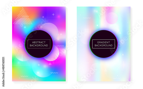 Neon Presentation. Digital Pattern. Soft Fluorescent Elements. M