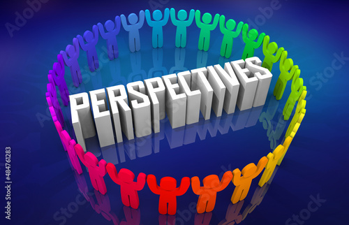 Perspectives Diverse People Opinions Life Experiences Come Together 3d Illustration photo