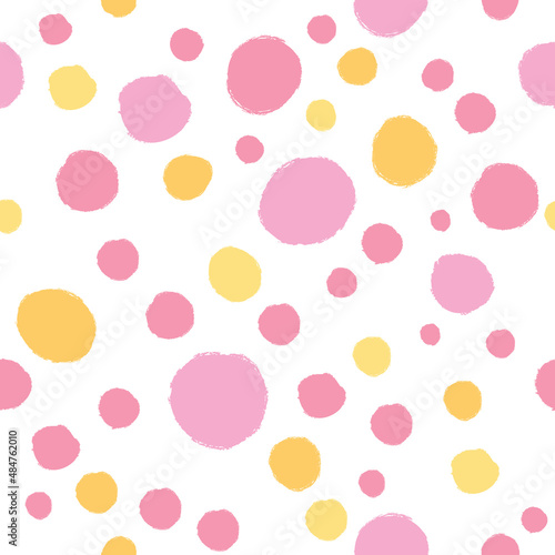 Simple pattern with hearts and polka dots. Great for Baby, Valentine's Day, Mother's Day, wedding, scrapbook, surface textures. 