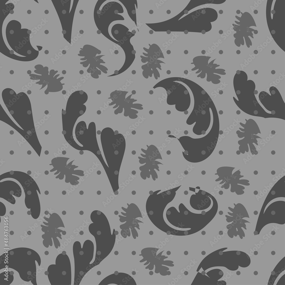 Naklejka premium Plants and flowers seamless pattern,floral design background.