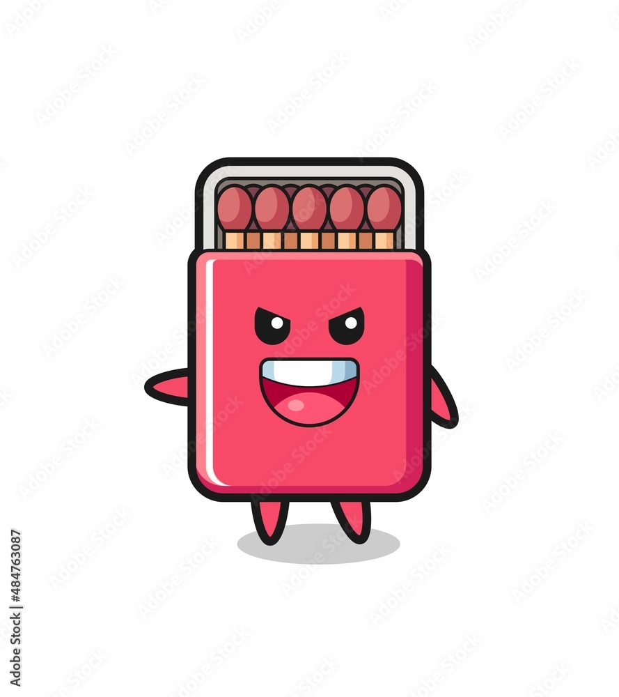 matches box cartoon with very excited pose matches box cartoon with very excited pose