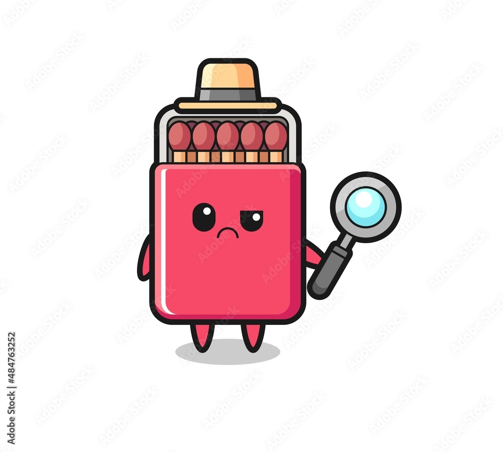 the mascot of cute matches box as a detective the mascot of cute matches box as a detective