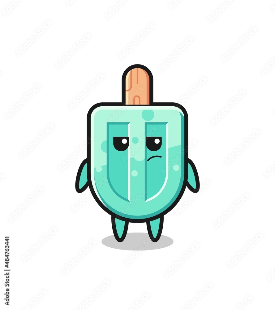 cute popsicles character with suspicious expression cute popsicles character with suspicious expression