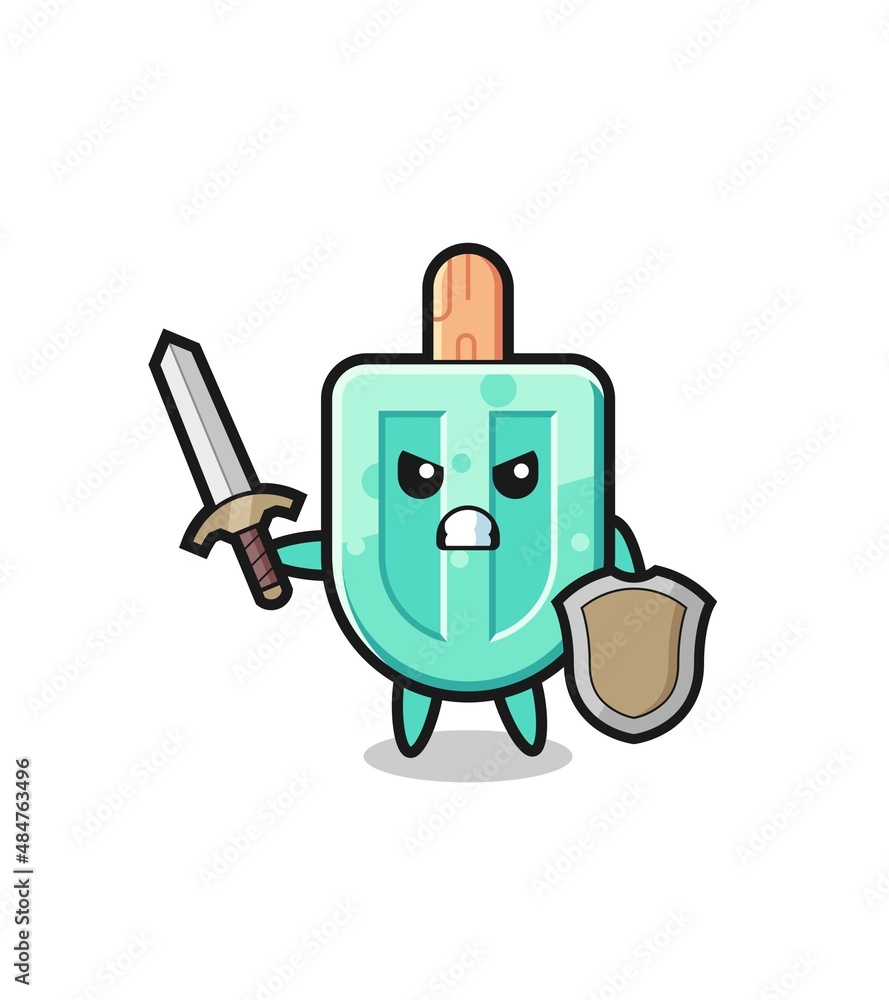 cute popsicles soldier fighting with sword and shield cute popsicles soldier fighting with sword and shield