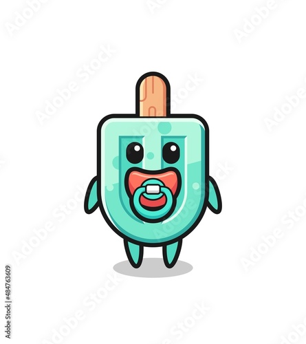 baby popsicles cartoon character with pacifier