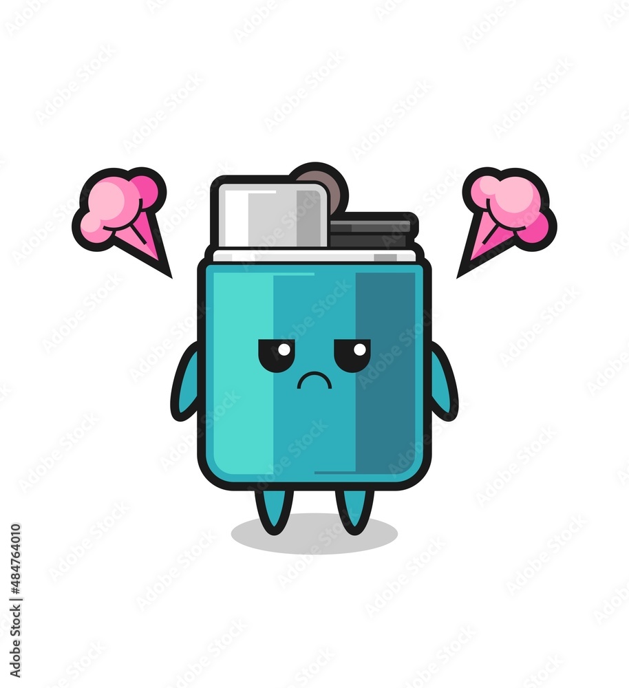 annoyed expression of the cute lighter cartoon character annoyed expression of the cute lighter cartoon character