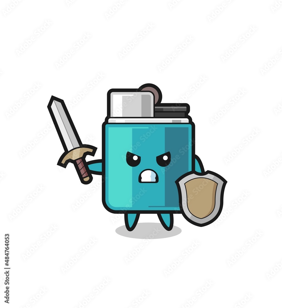 cute lighter soldier fighting with sword and shield cute lighter soldier fighting with sword and shield
