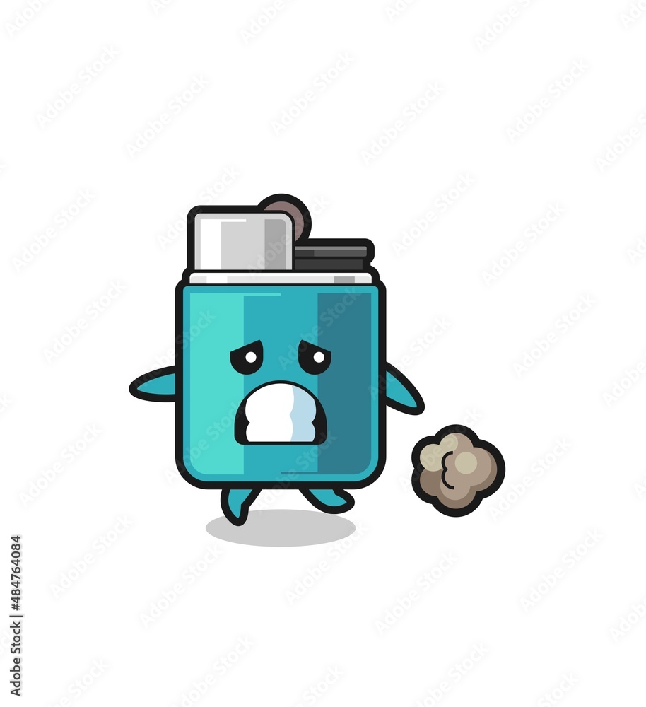 illustration of the lighter running in fear illustration of the lighter running in fear