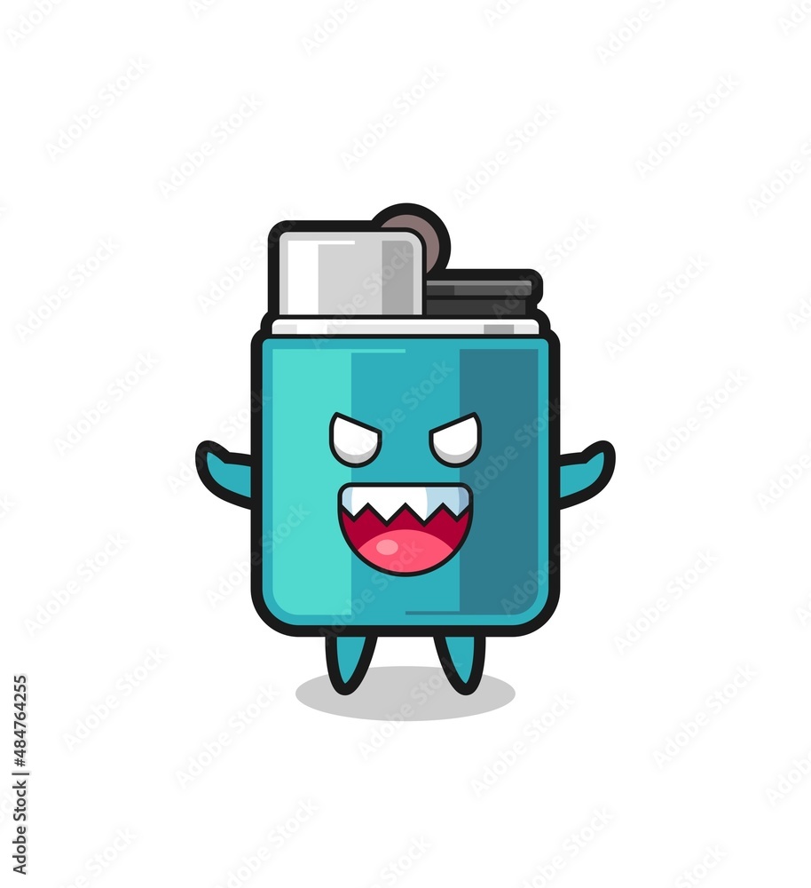 illustration of evil lighter mascot character illustration of evil lighter mascot character