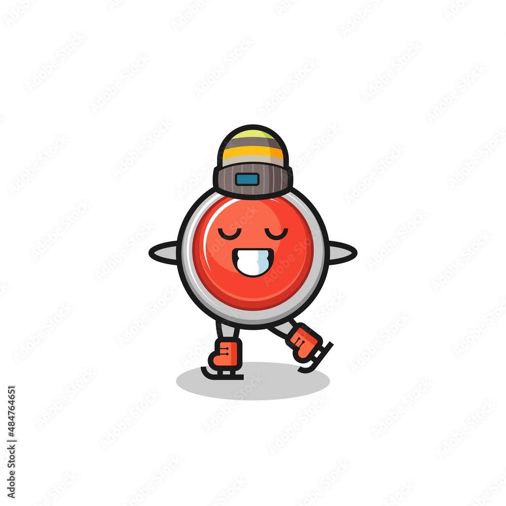 emergency panic button cartoon as an ice skating player doing perform emergency panic button cartoon as an ice skating player doing perform