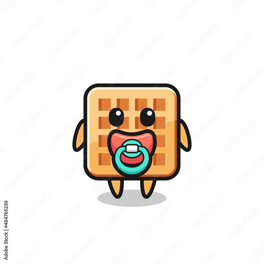 baby waffle cartoon character with pacifier baby waffle cartoon character with pacifier