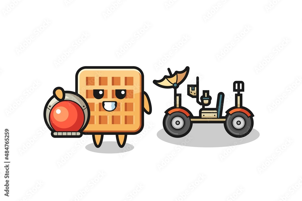 the cute waffle as astronaut with a lunar rover the cute waffle as astronaut with a lunar rover