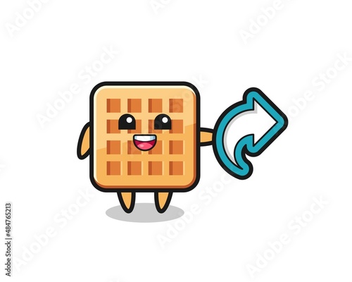 cute waffle hold social media share symbol