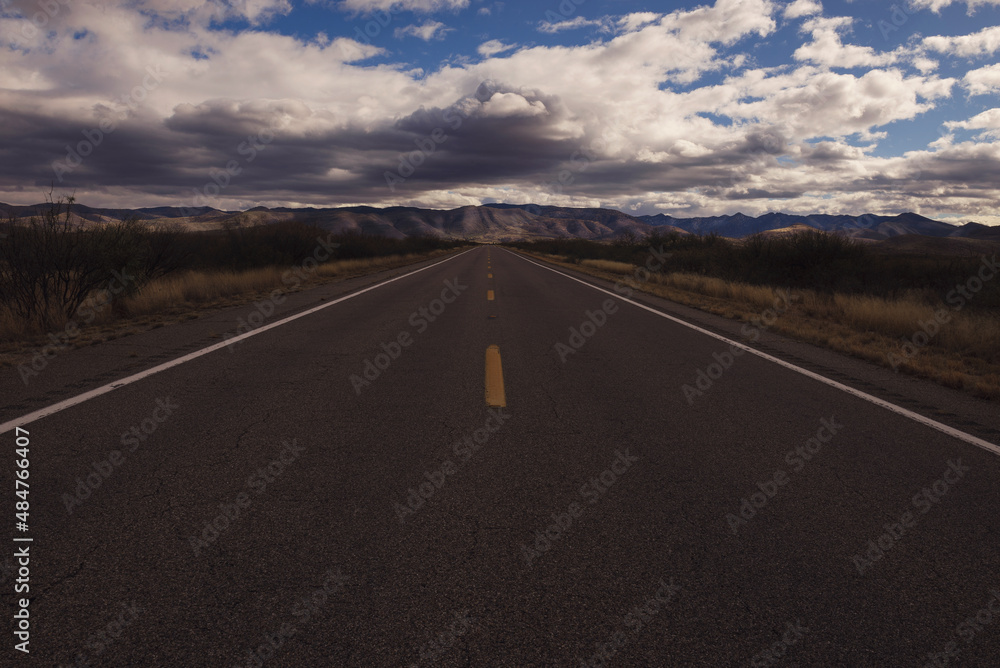 Highway scenery on historic route 80 in the state of arizona Highway scenery on historic route 80 in the state of arizona