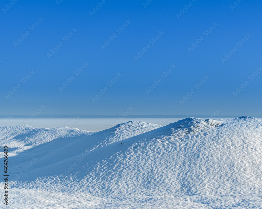 frozen desert with snow mountains with clear day frozen desert with snow mountains with clear day