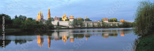Russia, Moscow,Novodevichy Monastery at dawn, panoramic image