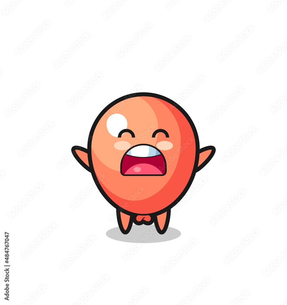 cute balloon mascot with a yawn expression cute balloon mascot with a yawn expression