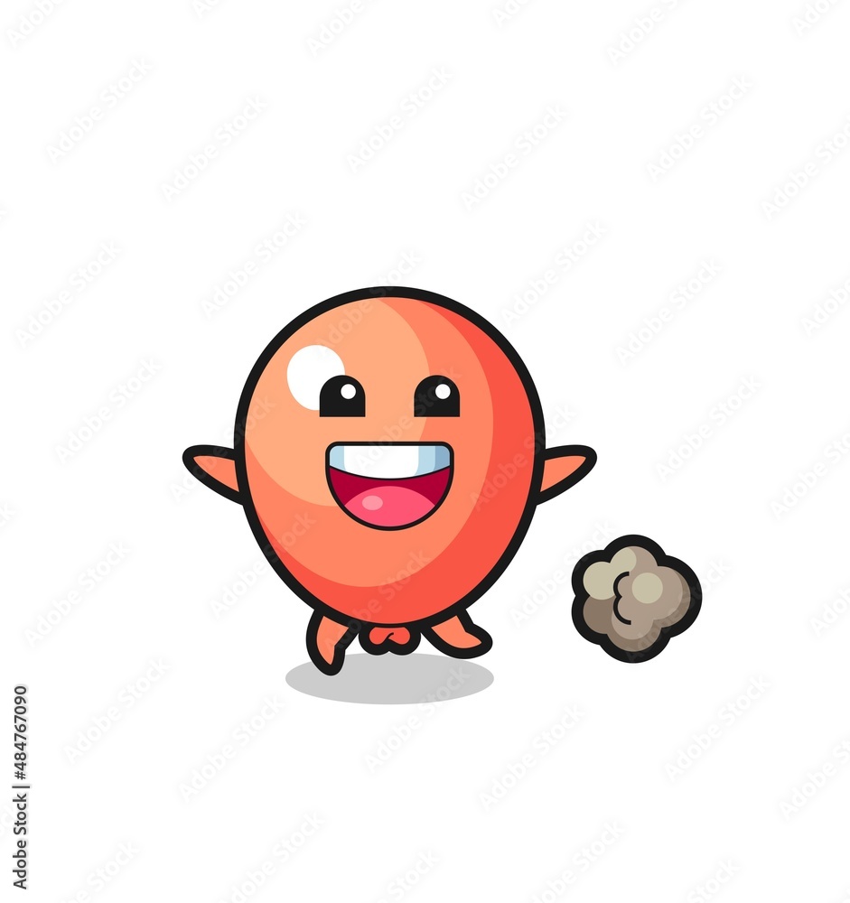 the happy balloon cartoon with running pose the happy balloon cartoon with running pose