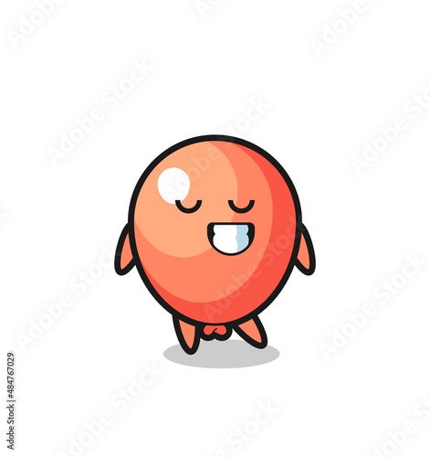 balloon cartoon illustration with a shy expression