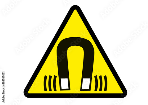 強力磁石使用　警告ラベル