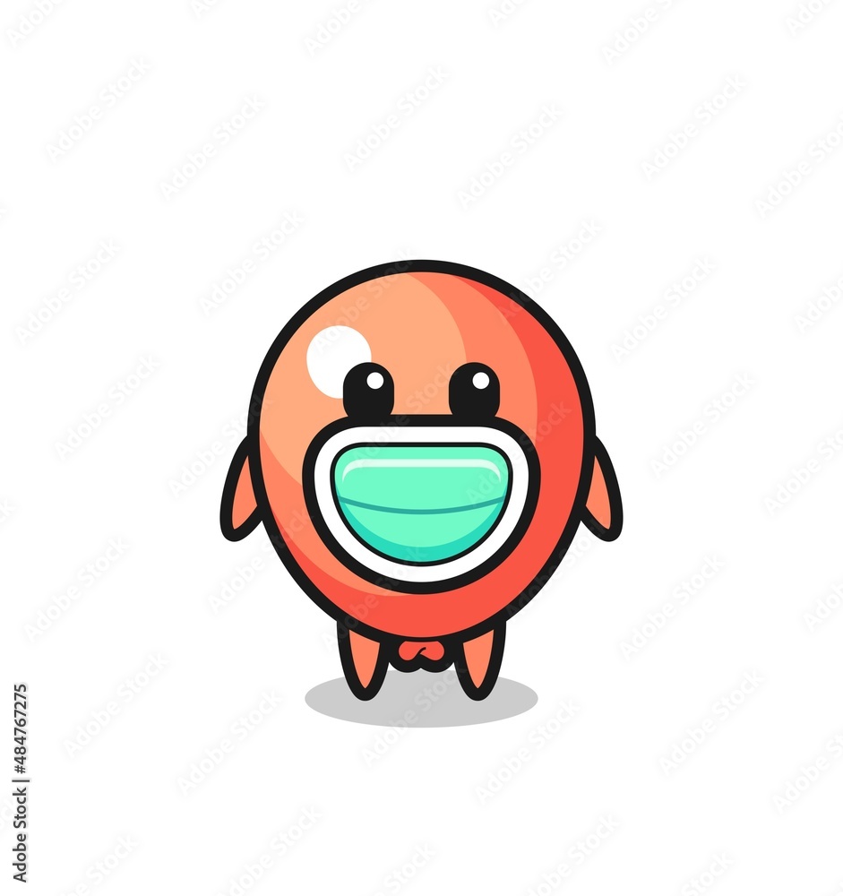 cute balloon cartoon wearing a mask cute balloon cartoon wearing a mask