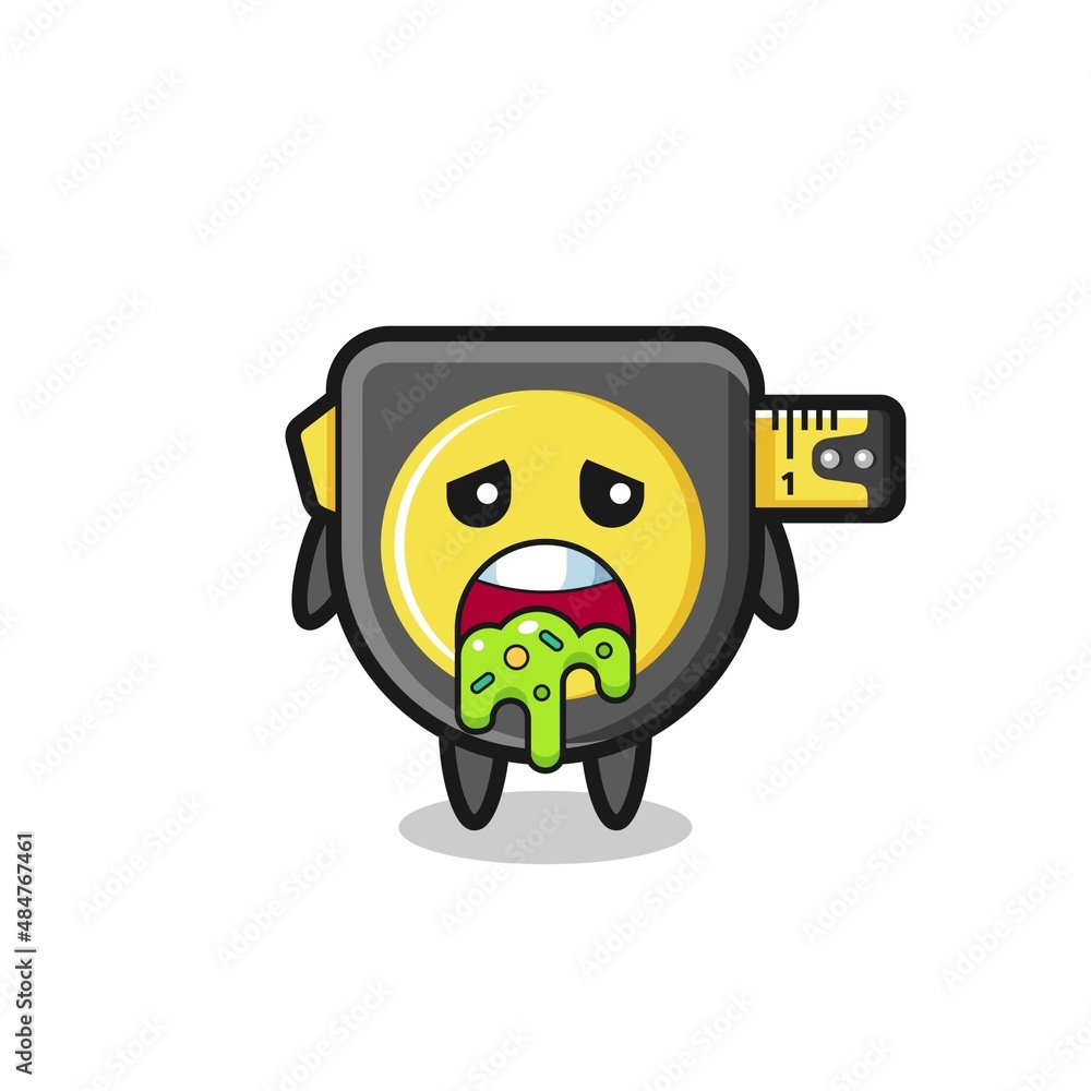 the cute tape measure character with puke the cute tape measure character with puke