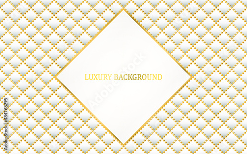 White and gold luxury background. Vector illustration.