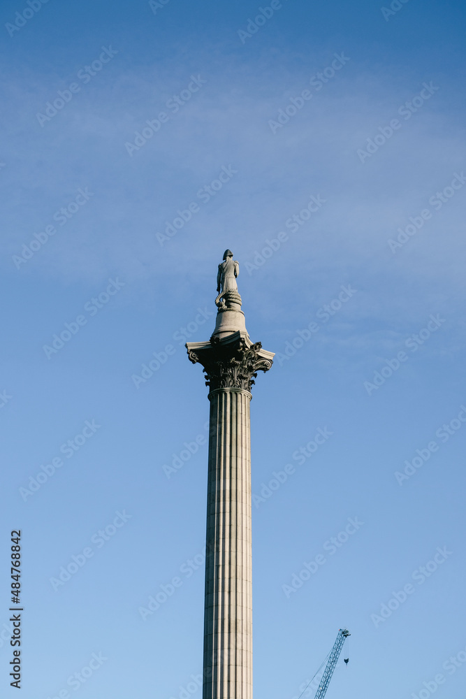 Horatio Nelson's Column Supervising construction site, Trafalgar Square, London, UK