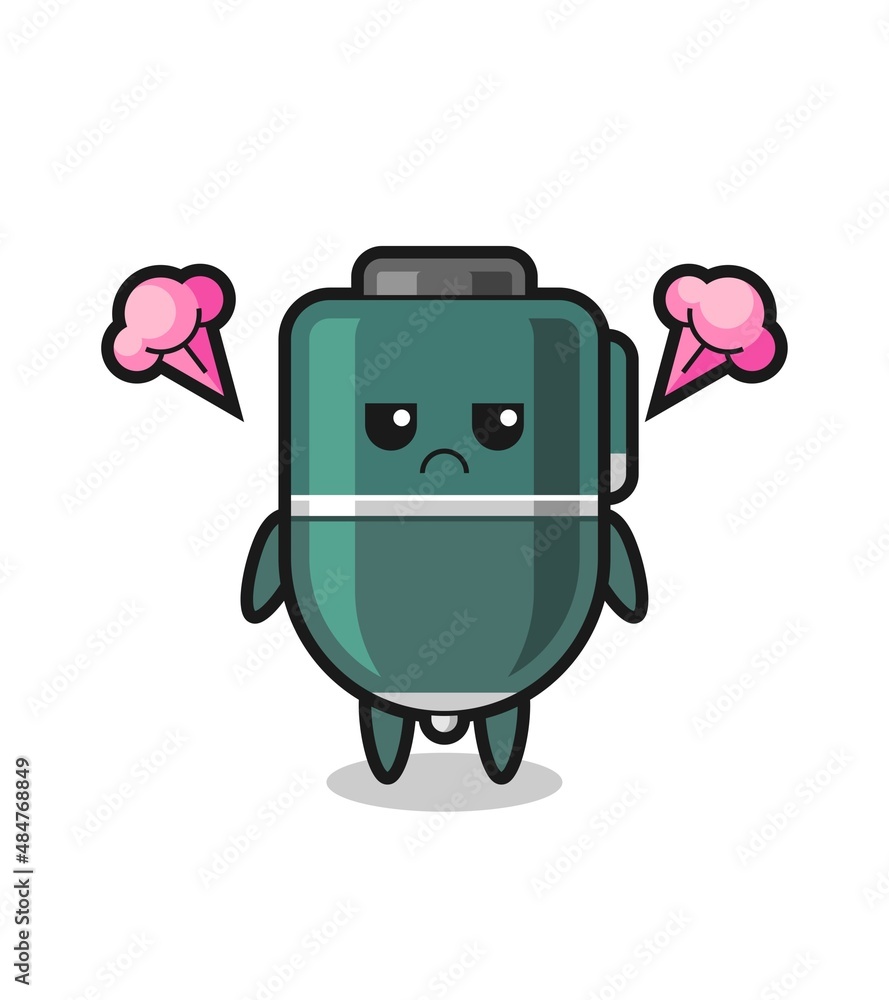 annoyed expression of the cute ballpoint cartoon character annoyed expression of the cute ballpoint cartoon character