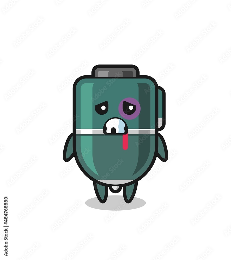 injured ballpoint character with a bruised face injured ballpoint character with a bruised face