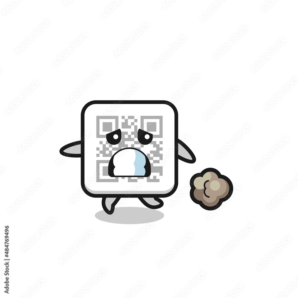 illustration of the qr code running in fear illustration of the qr code running in fear