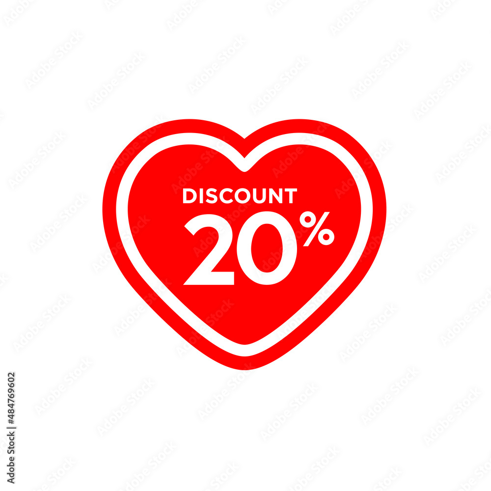 Dsicount 20% Love Sticker Dsicount 20% Love Sticker