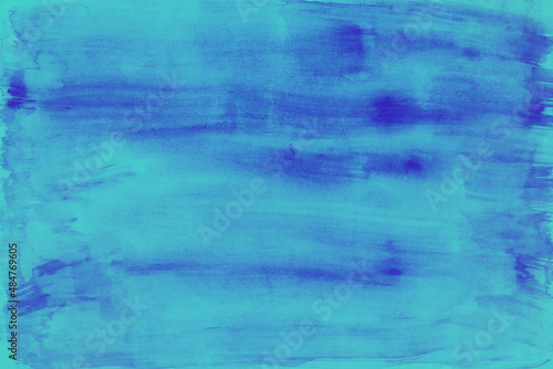 Blue Paint Brush Strokes on Cyan Backdrop Texture