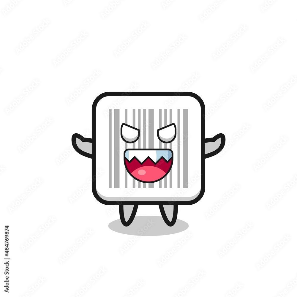 illustration of evil barcode mascot character illustration of evil barcode mascot character