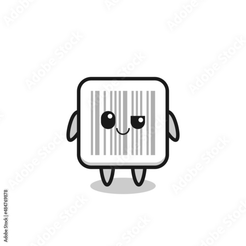 barcode cartoon with an arrogant expression
