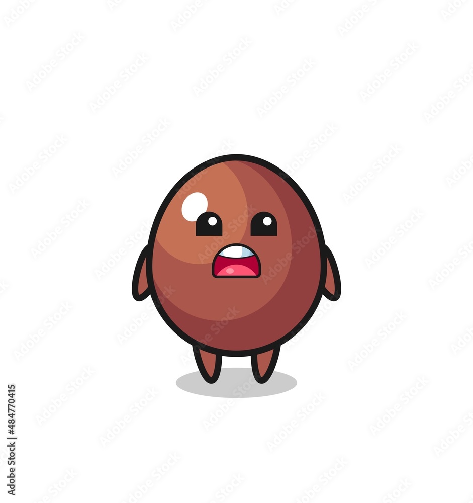 chocolate egg illustration with apologizing expression, saying I am sorry chocolate egg illustration with apologizing expression, saying I am sorry