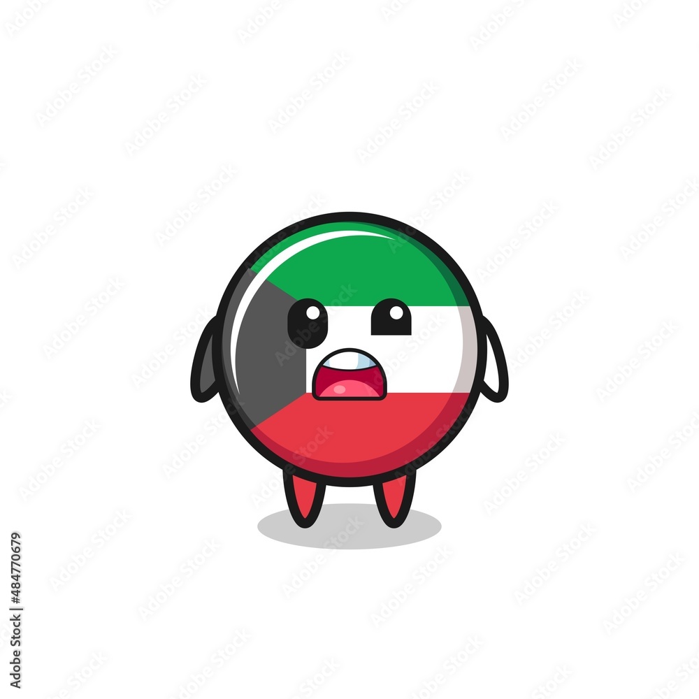the shocked face of the cute kuwait flag mascot