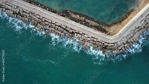 aerial view of port barrier