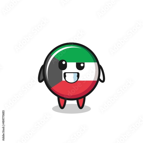 cute kuwait flag mascot with an optimistic face