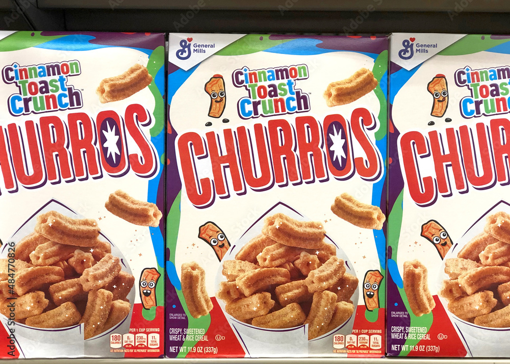 Alameda, CA Feb 1, 2022 Grocery store shelf with General Mills brand